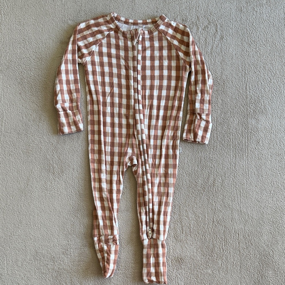 Brixton Phoenix Bamboo Checkered Footie Pajamas